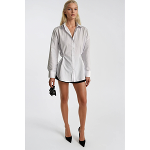 Camisa con detalle de botón en la cintura - Marrón - Marrón - Product Image 3