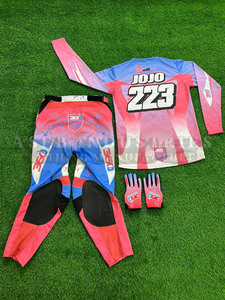 ชุดกีฬาโพลีเอสเตอร์พิมพ์ลายสำหรับมอเตอร์ครอส ระบายอากาศได้ดี ให้ความอบอุ่น เคลื่อนไหวได้อย่างราบรื่น ทนทาน แข็งแรง สวมใส่สบายสำหรับรถวิบาก - Product Image 4