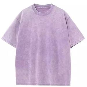 เสื้อยืดผ้าฝ้ายออร์แกนิกสำหรับผู้ชายเสื้อสีพื้นแบบมีหลายสีฟอกสีกรด - Product Image 3