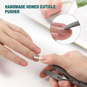 Coupe-ongles en acier inoxydable robuste 2 en 1 Pince à cuticules et poussoir à cuticules antidérapant pour les doigts - Product Image 5
