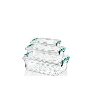 Contenedores de Almacenamiento Rectangulares Blancos de Plástico, Juego de 3 Piezas, Hechos en Turquía - Product Image 1
