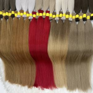 COULEUR ROUGE FRAÎCHE QUALITÉ SUPÉRIEURE EXTENSIONS DE CHEVEUX HUMAINS RUSSES ÉPAISSES ET COMPLÈTES - Product Image 3