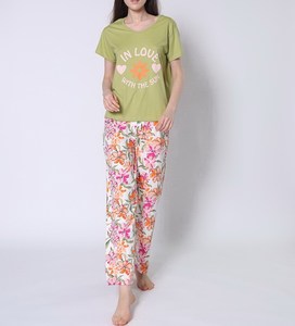Women's Casual Fashion <b>Pyjamas</b> ODM Supply Soft and Smooth 100% Cotton Jersey Fabric <b>for</b> <b>Summer</b> and Spring - Product Image 1