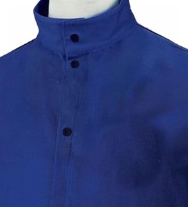 Chaqueta de soldadura de cuero resistente al calor y al fuego con protección de manga completa diseñada para fabricantes de soldadores y uso industrial - Product Image 3