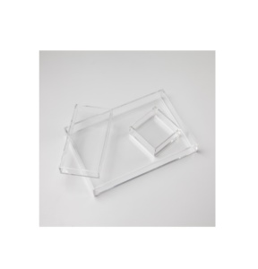 ถาดอะคริลิคตกแต่งทรงสี่เหลี่ยมผืนผ้า ถาดเสิร์ฟพร้อมหูจับ ถาดวางบนโต๊ะกาแฟ ถาดวางบนออตโตมัน สำหรับตกแต่งบ้าน - Product Image 3