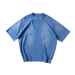 T-shirt vierge unisexe OEM 2026, nouveau design, coupe classique, 240 g/m², délavé à l'acide, 100 % coton tricoté, style streetwear vintage - Product Image 6