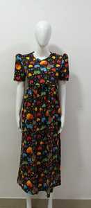 ชุดคลุมท้องสำหรับผู้หญิง, เดรสแขนยาวสไตล์ตะวันตกทรงพอดีตัวพิมพ์ลายมิดิไซส์ใหญ่พิเศษ - Product Image 5