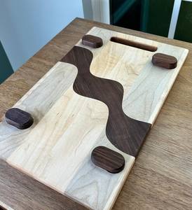 Planche à découper et plateau de service rectangulaire en bois, durable, 12 mm d'épaisseur, passe au lave-vaisselle - Product Image 1