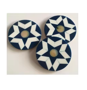 ที่รองแก้วมุกสำหรับโรงแรมที่รองแก้วไม้ม็อบทรงกลมตกแต่งอย่างดีทำด้วยมือ - Product Image 3