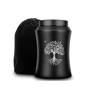 Urna de cremación para cenizas para adultos Urnas de entierro funerario con bolsa de satén para cenizas humanas (Árbol DE LA VIDA negro (220lbs) - Product Image 6