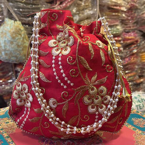 Atractivo hecho a mano Ari Tari Zari bordado trabajo Potli bolsa hermosa bolsa étnica hecha a mano para devolver regalo en favores de boda - Product Image 1