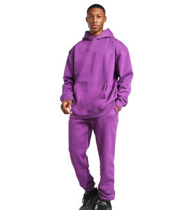 2025 oversized <b>plain</b> blank Cotton <b>Tracksuit</b> Set Men jogging fitness wear Pullover Warm Up Suit <b>Plain</b> <b>Tracksuit</b> for Printing - Product Image 1