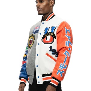 New Varsity Jackets Customized Blank Varsity Chenille <b>Patches</b> Letterman Varsity Jacket Oversized College Baseball Jacket for Man - Product Image 5