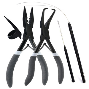Extensión de cabello profesional Micro Link Tool Microbead Closer and Remover Plier Hair Puling Hook and Parting Ring Acero inoxidable - Product Image 2