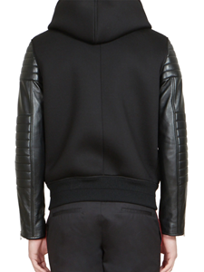 2024 Breathable Custom Embroidery Logo Men's Hoodies with <b>Leather</b> Sleeve Wholesale Customized High Quality - Product Image 2