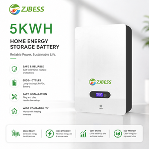 <span class=keywords><strong>Batterie</strong></span> lithium murale 5 kWh 51,2 V 100 Ah avec écran LCD et support pour installation facile, alimentation de garage - Product Image 3