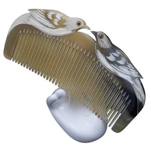 Peine de cuerno de baffulo de calidad superior peine de cuerno de buey de vaca natural peine hecho a mano todos los tamaños de ágata - Product Image 4