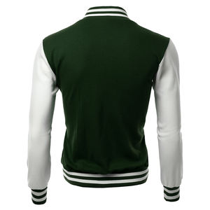 2024 Custom Printed <b>Men's</b> Varsity <b>Jacket</b> <b>Light</b> Canvas Comfortable Breathable Wool Cow Skin Long Sleeves Hooded Stand Winter - Product Image 2