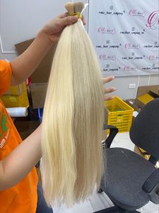 Extensiones a granel de paquetes de cabello humano virgen Remy Rubio 10-40 pulgadas máquina doble trama - Product Image 6