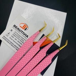 Pince à épiler professionnelle en fibre d'acier inoxydable pour bébé en or rose testé à la main conception de coeur durable pointu - Product Image 4