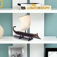 Maquette de navire viking antique plaqué bronze, bateau à voile de collection, imprimé UV, décoration nautique pour la maison et les mariages, pièce d'art