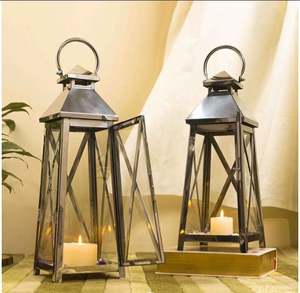 Linterna de vela elegante de mesa hecha de latón y vidrio para decoración del hogar decoración de boda - Product Image 2