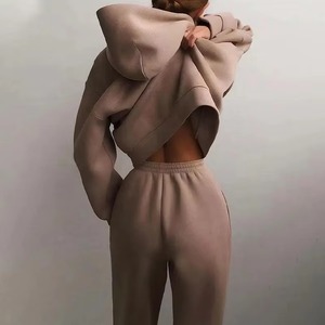 Wholesale Stylish Women Tracksuit 2 Piece Oversized <b>Hoodie</b> & Pants Yoga, <b>Running</b> & Lounge Wear Customizable - Product Image 2