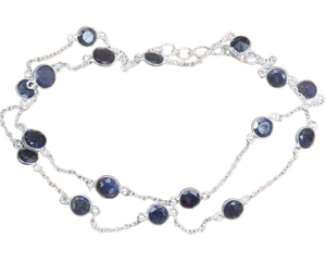 Collier chaîne mois de juillet pierre de naissance forme ronde Onyx noir 925 argent sterling pierre précieuse collier de créateur cadeau pour elle - Product Image 1