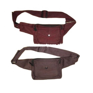 New Trending Fashion Cotton Plain Colored Traditional Belt Waist Bags Wholesale From India - Product Image 1
