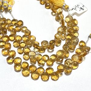 ลูกปัด briolette รูปหัวใจเหลี่ยมเพชรพลอย Citrine ลูกปัดพลอยธรรมชาติขายส่งสำหรับร้านค้า - Product Image 4