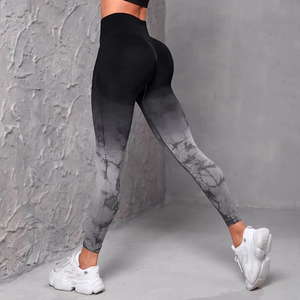 Vente en gros de leggings teintés de yoga à taille haute de haute qualité de couleur unie personnalisés vente à chaud - Product Image 4