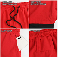 Shorts d'entraînement athlétiques 2-en-1 pour hommes, coupe-vent, respirants, à compression, taille haute, avec cordon de serrage et logo avant