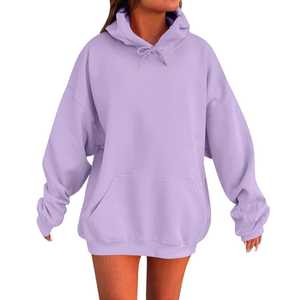 Sudaderas Casuales de Otoño para Mujer, 100% Algodón, Felpa, 240g, Tejidas, Transpirables, Forradas, Bordadas, Estampadas, con Bolsillos - Product Image 6