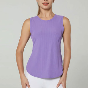 Camiseta Deportiva Personalizada para Mujer, Chaleco sin Mangas, Cuello Redondo, Corte Recortado, Transpirable, Tejido de Punto, Ropa Casual, Estampado de Moda - Product Image 1