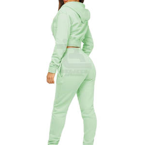 2025 New Style Custom Made Women Crop Top Track <b>Suit</b> Private Label Winter Wear Women Crop Top Track <b>Suits</b> Set - Product Image 6