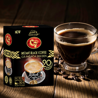 Café noir instantané robuste sans sucre pour un regain d'énergie sain à tout moment emballé dans une boîte