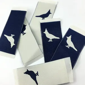 Etiqueta de dobladillo tejido de corte recto con pliegue de bucle de marca personalizado para ropa, zapatos, bolsos, hecho de poliéster duradero, pliegue final para mangas, etiquetas Ne - Product Image 3