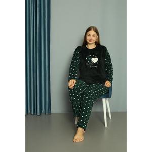 Stagione 2023/2024 autunno/inverno da donna in pile girocollo con motivo a cuore Plus Size Set pigiama 34003