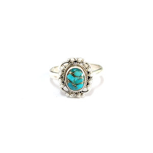 Blue Copper Turquoise <b>Adjustable</b> <b>Ring</b> 3.4 Gram Fashionable Vintage Bezel Setting Trendy Jewelry for Gifts - Product Image 1