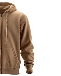 Sweatshirts à capuche zippés et pulls à capuche en coton de couleur unie pour hommes Streetwear décontracté avec poche kangourou pour l'automne et l'hiver - Product Image 4