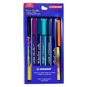 Stylos à pointe fibre STABILO Trio Scribbi, lot de 5, pour l'artisanat et les fournitures artistiques - Product Image 2