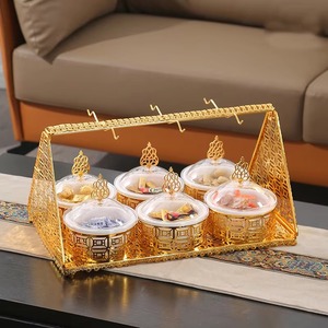 Bandeja y platos para servir aperitivos de frutas secas antideslizantes con compartimento elegante moderno ecológico de fábrica promocional con asas - Product Image 6