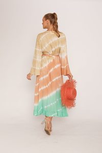 2024 Mode OEM Marque Privée Tie Dye Maxi Robe avec Motif Solide Fantaisie Conçu Maxi Robe À Vendre Par Les Exportateurs Indiens - Product Image 3