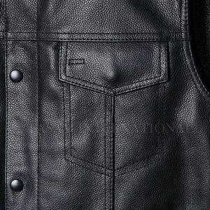 Chaleco de cuero sin mangas para hombre, Chaleco de cuero para hombre de buena calidad, gran oferta, Chaleco de cuero para hombre - Product Image 5