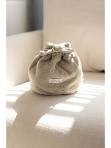 Custom Terry Cotton Spa <b>Bag</b> <b>Drawstring</b> <b>Makeup</b> Pouch Hotel Amenity Cosmetic <b>Bag</b> OEM ODM Factory - Product Image 1