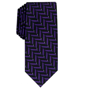 Alfani Men's Slim Geometric <b>Tie</b> <b>Purple</b> 100% Silk and Wool Regular Size for Gifts Packed in a Gift Box - Product Image 1
