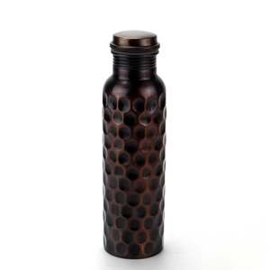Top Selling Antique Copper Hammered Design <b>Water</b> <b>Bottle</b> High Quality Custom Direct Drinking Drinkware with Black Finishing - Product Image 1