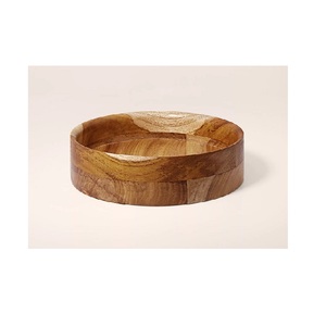 Handmade 100% Natural <b>Large</b> Round Salad Fruit <b>Bowl</b> Bamboo <b>Wooden</b> From India for Wholesale for kitchen - Product Image 4