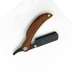 Rasoir de sécurité premium à lame droite, rasoir de barbier, manche en bois, petite taille et facile à transporter, rasoir à raser - Product Image 4