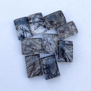 อัญมณีทรงสี่เหลี่ยมมุมฉากสีดำธรรมชาติอัญมณีทรงหลวมมีคุณภาพ - Product Image 4